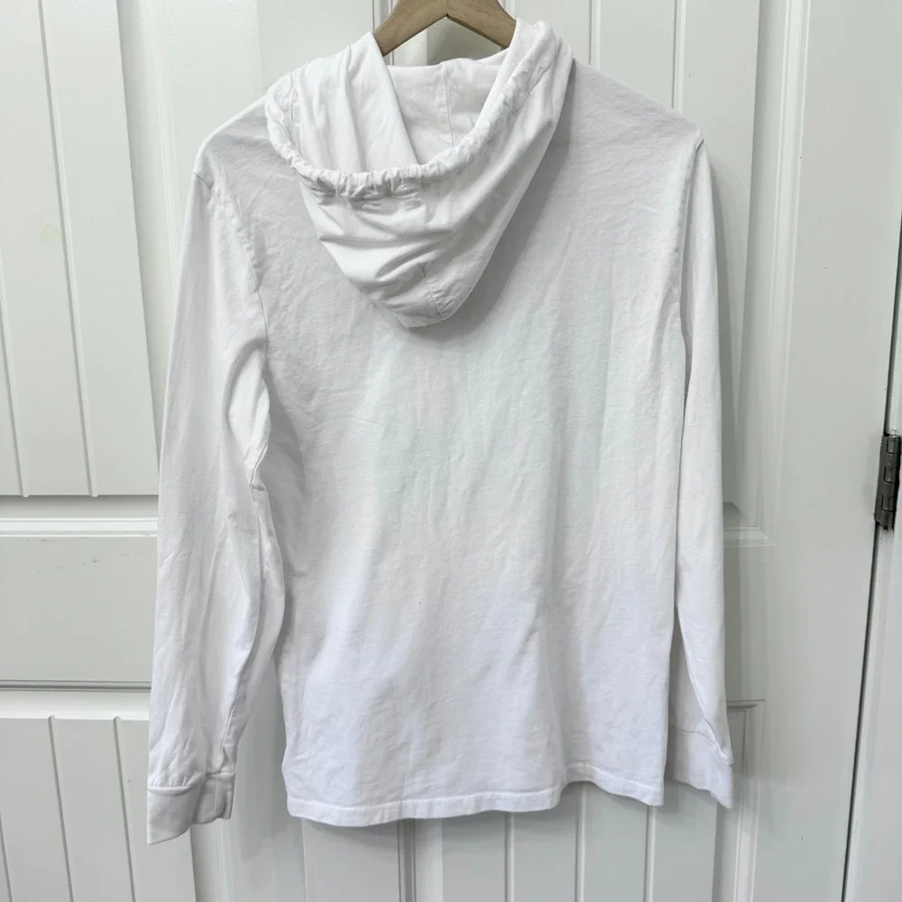 Polo Ralph Lauren Hooded T-Shirt Small White USA Flag Graphic Long Sleeve Hoodie